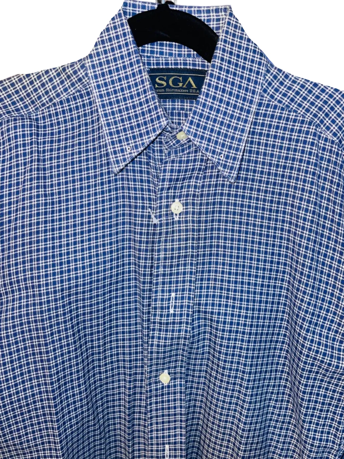 SGA, Navy and White Plaid Shirt