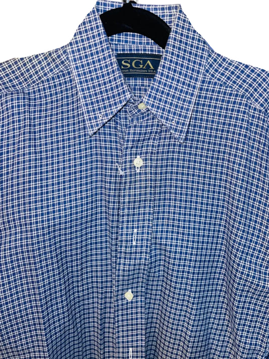 SGA, Navy and White Plaid Shirt