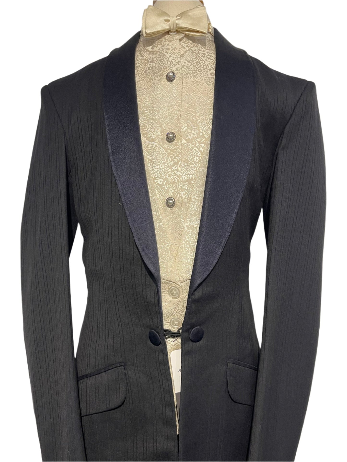 Marsha De Arriaga Navy Striped Tux