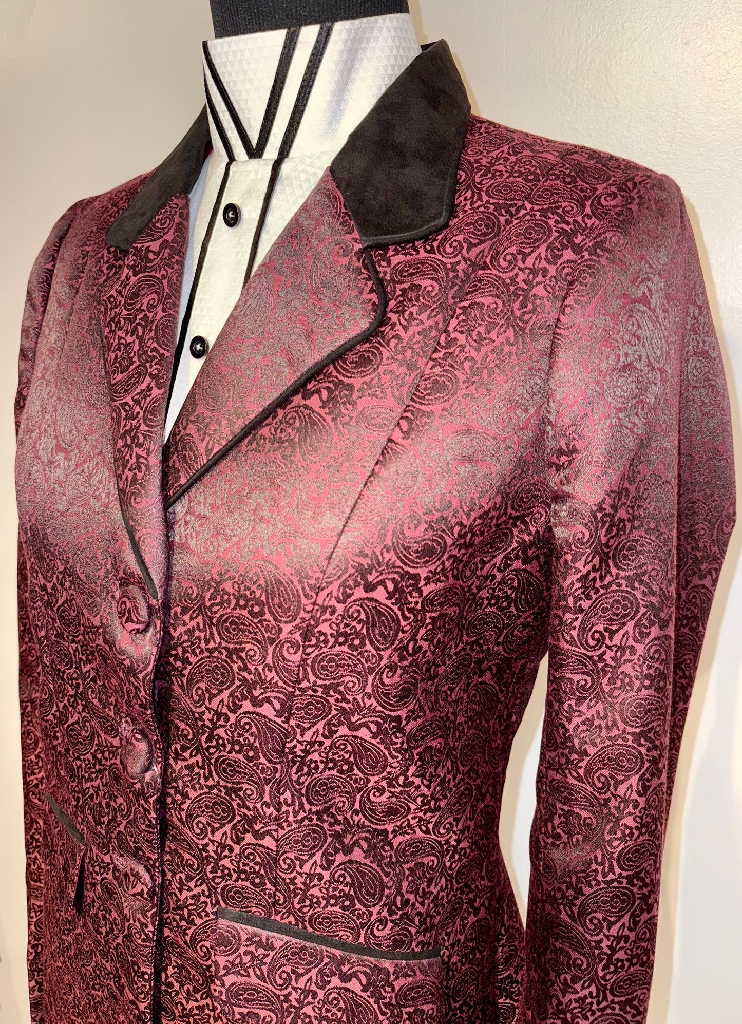 New MTC, Burgundy Paisley Hunt Coat