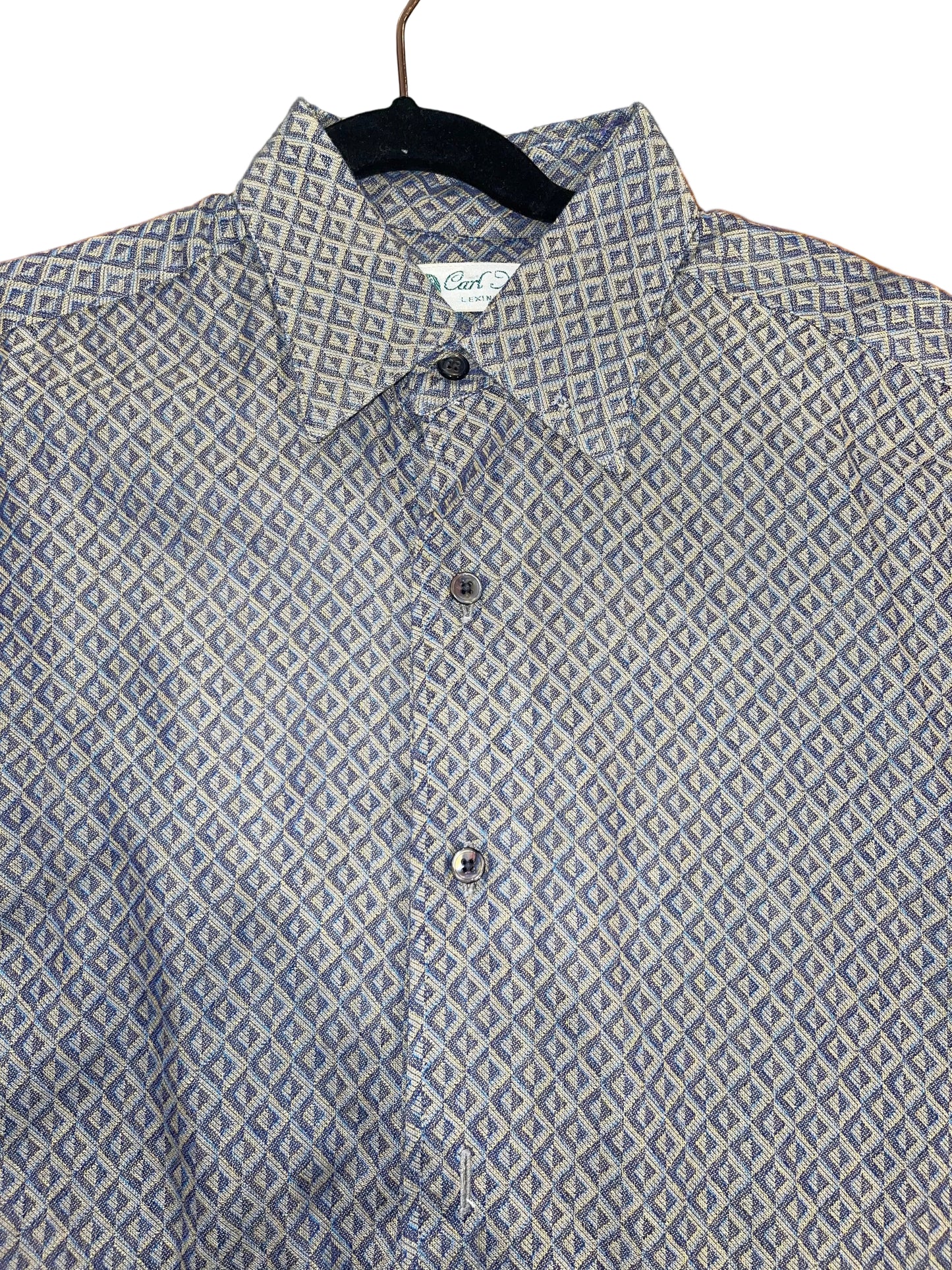 Carl Meyers, Navy and Tan Diamond Shirt
