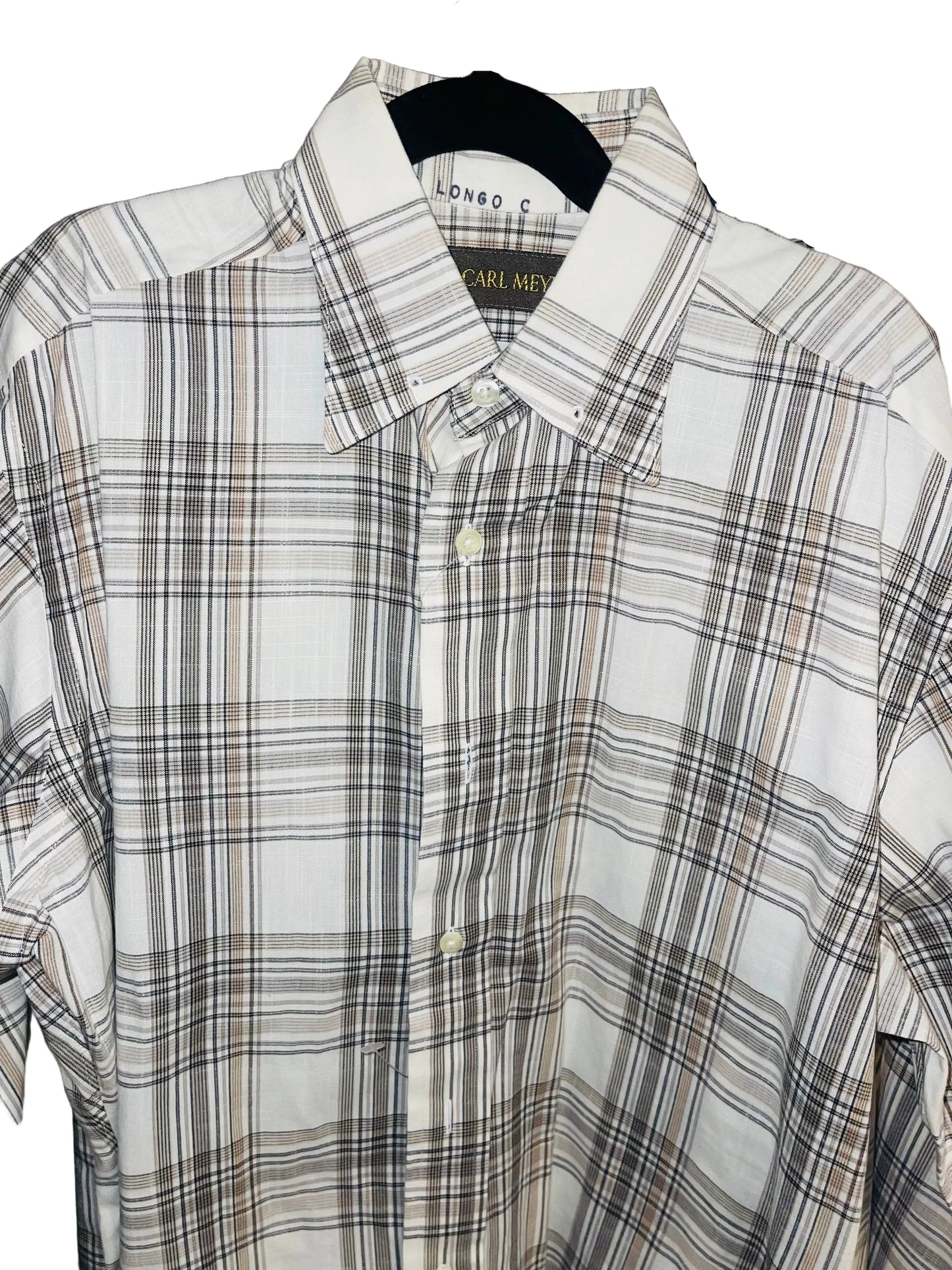 Carl Meyes, Tan Plaid Shirt