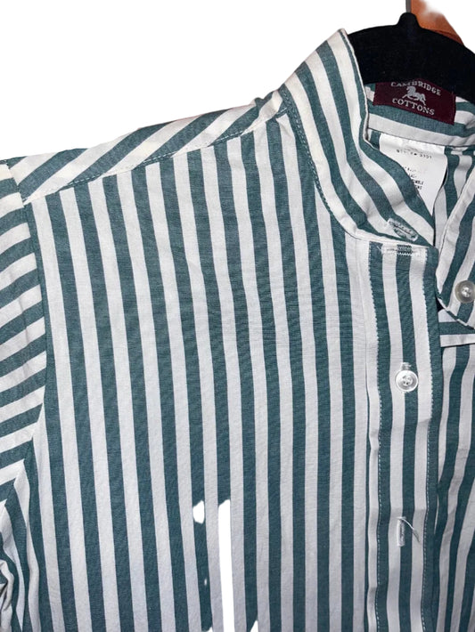 Cambridge Cotton, Green Stripe Ladies 28 Hunt Shirt