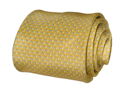Yellow and Blue Geometric Tie