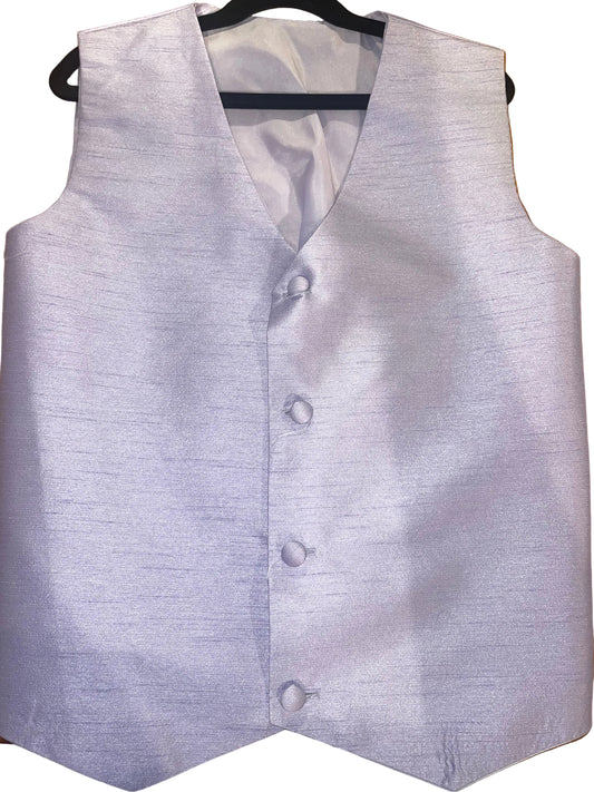 Custom, Light Purple Raw Silk Vest