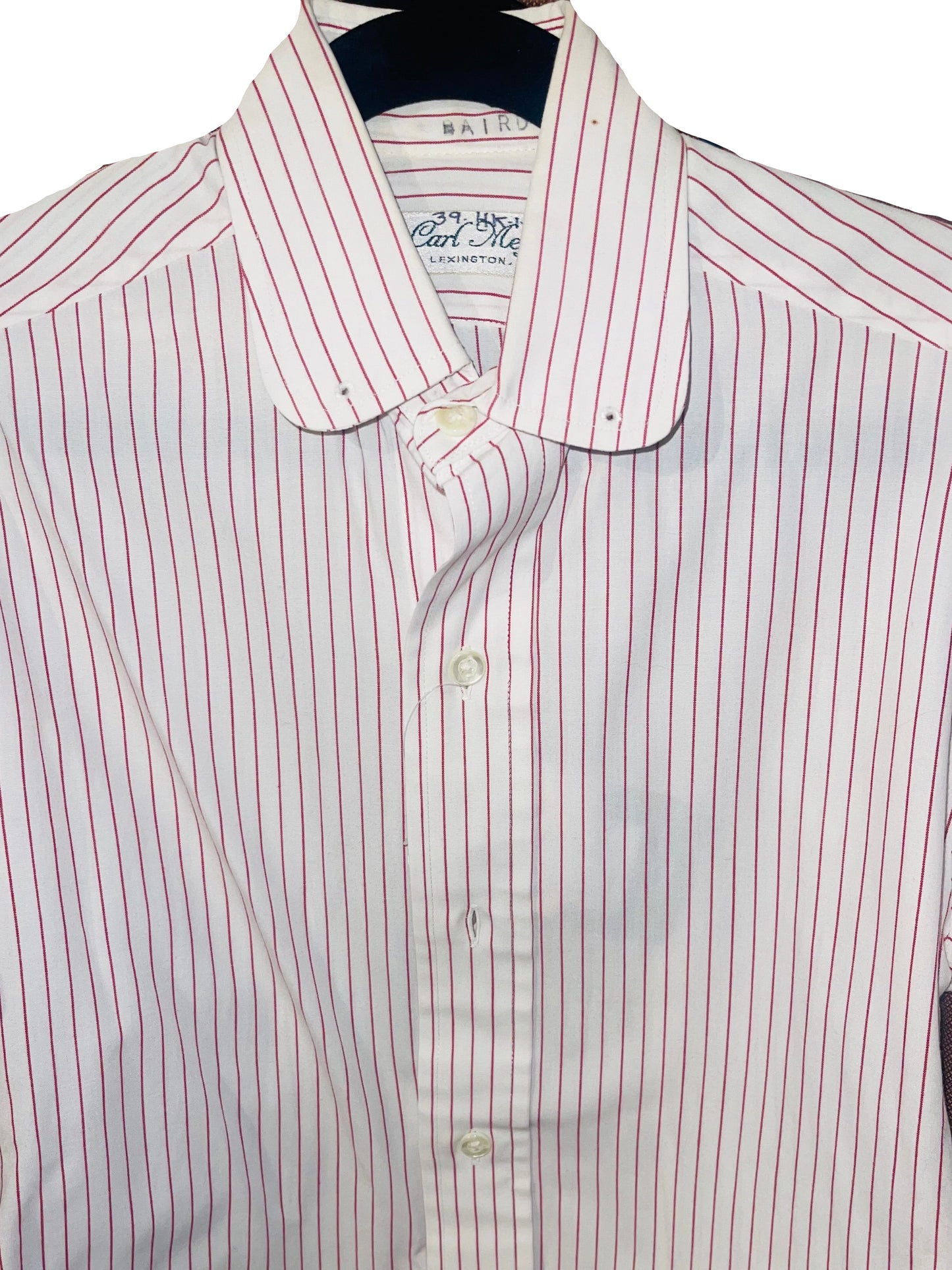 Carl Meyers, White With Red Pinstripe Shirt