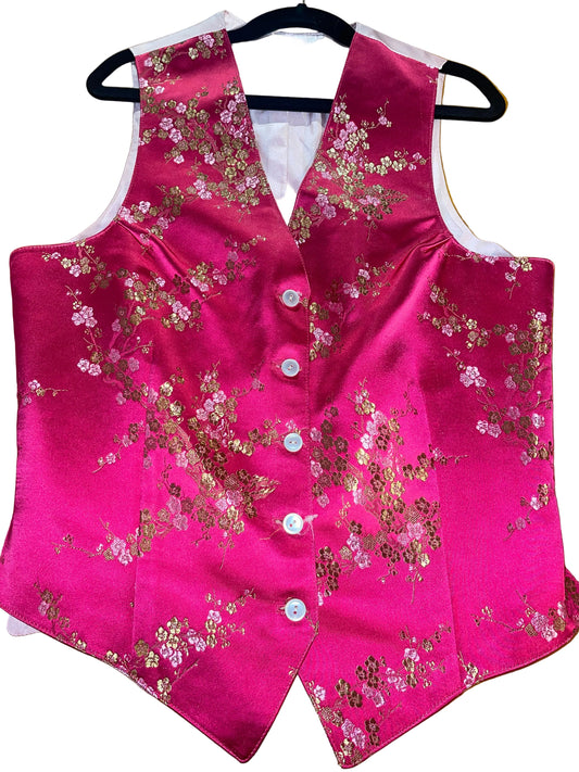 Custom, Pink Brocade Vest
