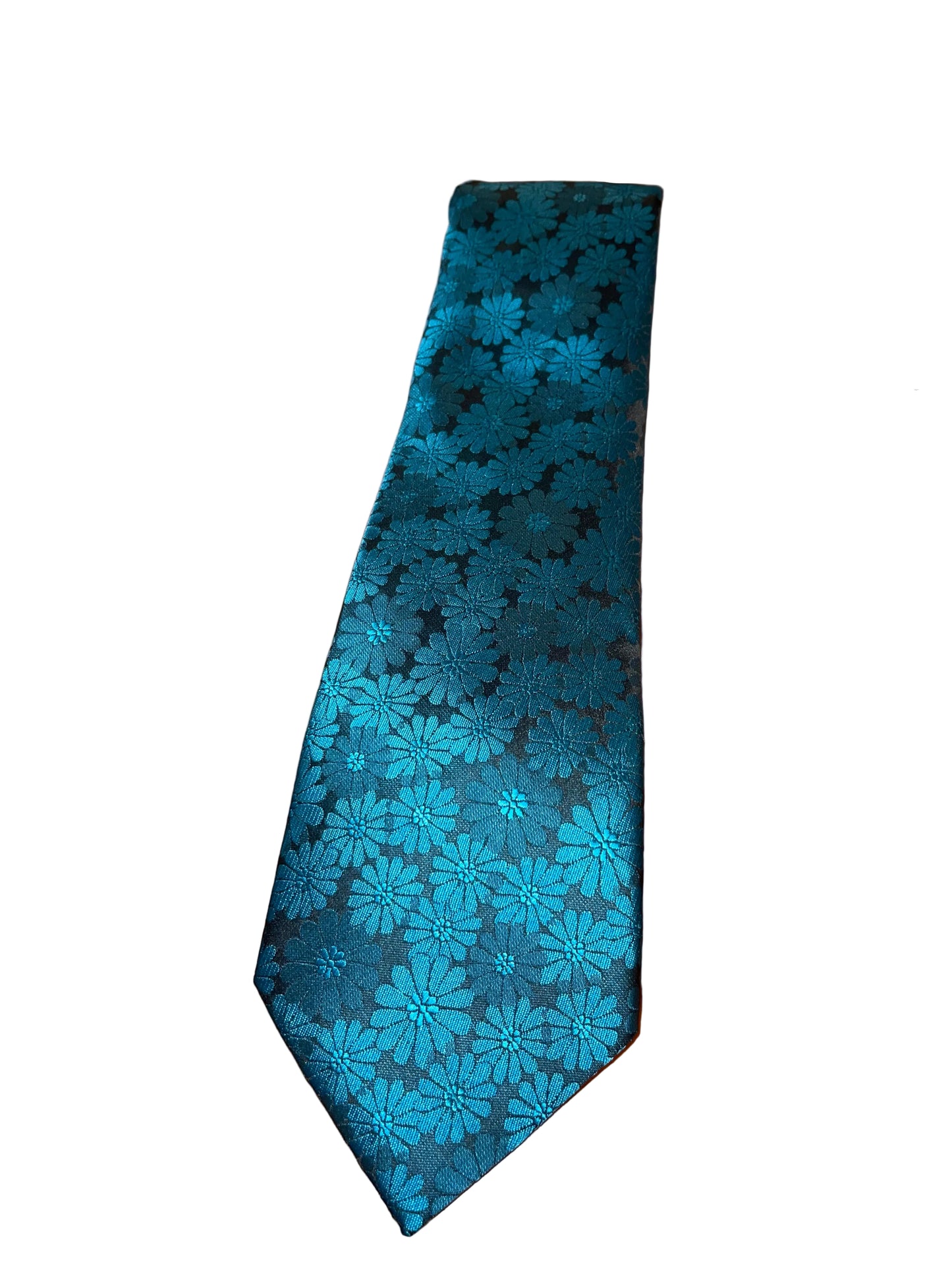 Teal Floral Tie