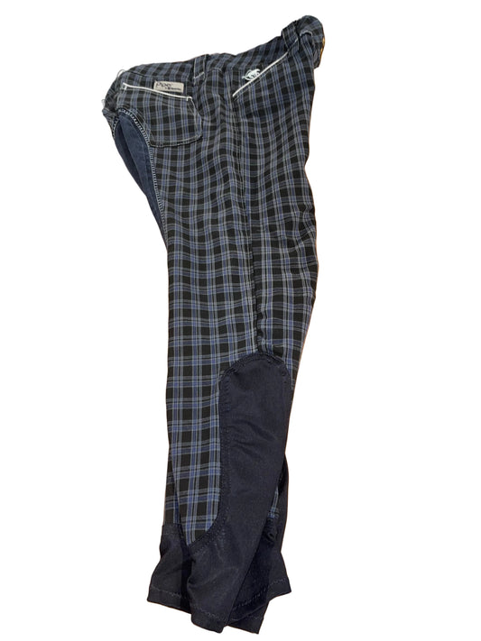 Piper Black Plaid Breeches 32R