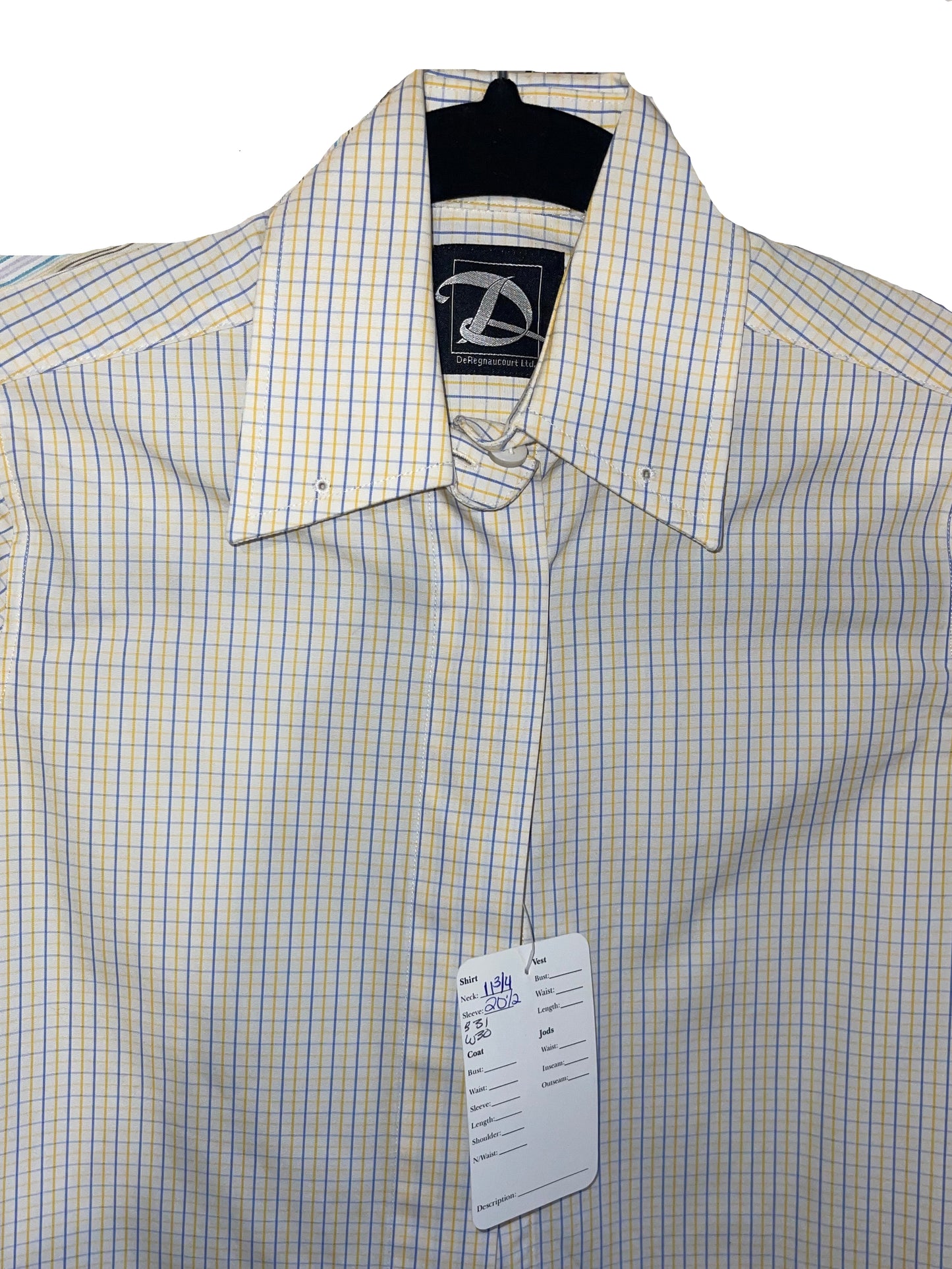 DeRegnaucourt, White, Blue, And Yellow Plaid Shirt