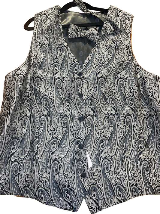 Custom, Silver Brocade Vest