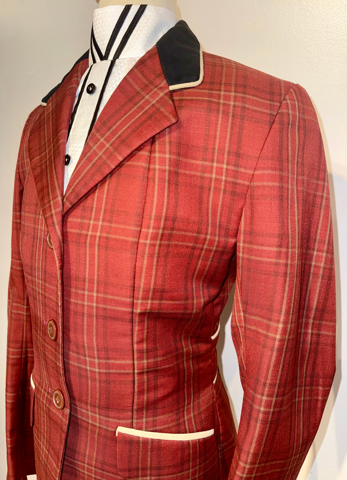 Marsha De Arriaga, Custom Plaid Hunt Coat