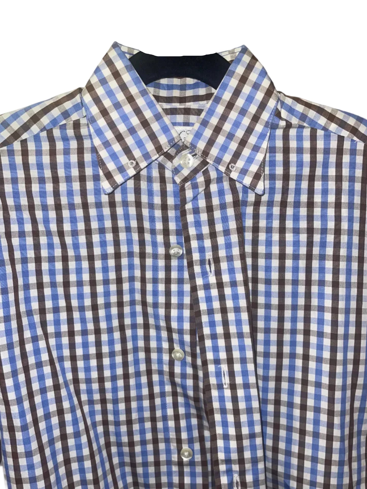 Carl Meyers, Blue and Brown Plaid Shirt
