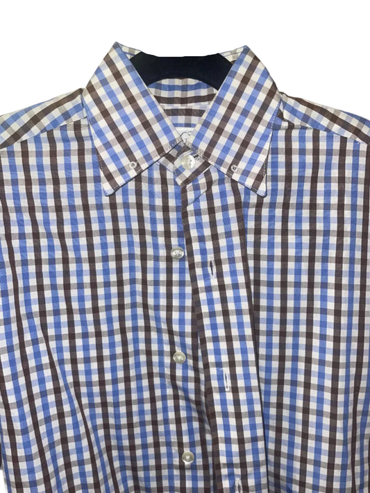 Carl Meyers, Blue and Brown Plaid Shirt