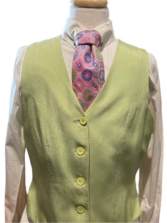 Ladies Green And Pink Plaid Set