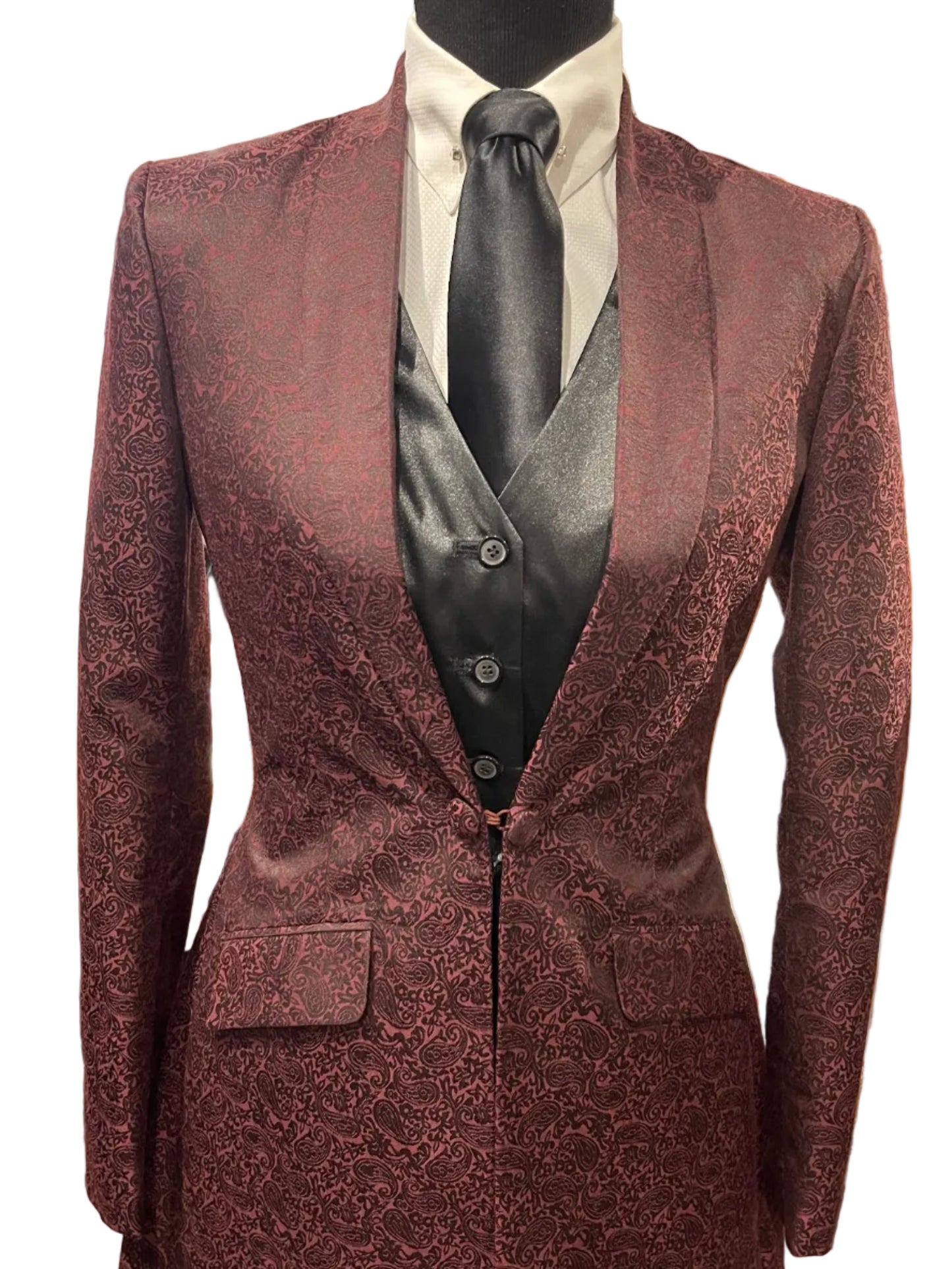 New, MTC, Burgundy Paisley Day Coat