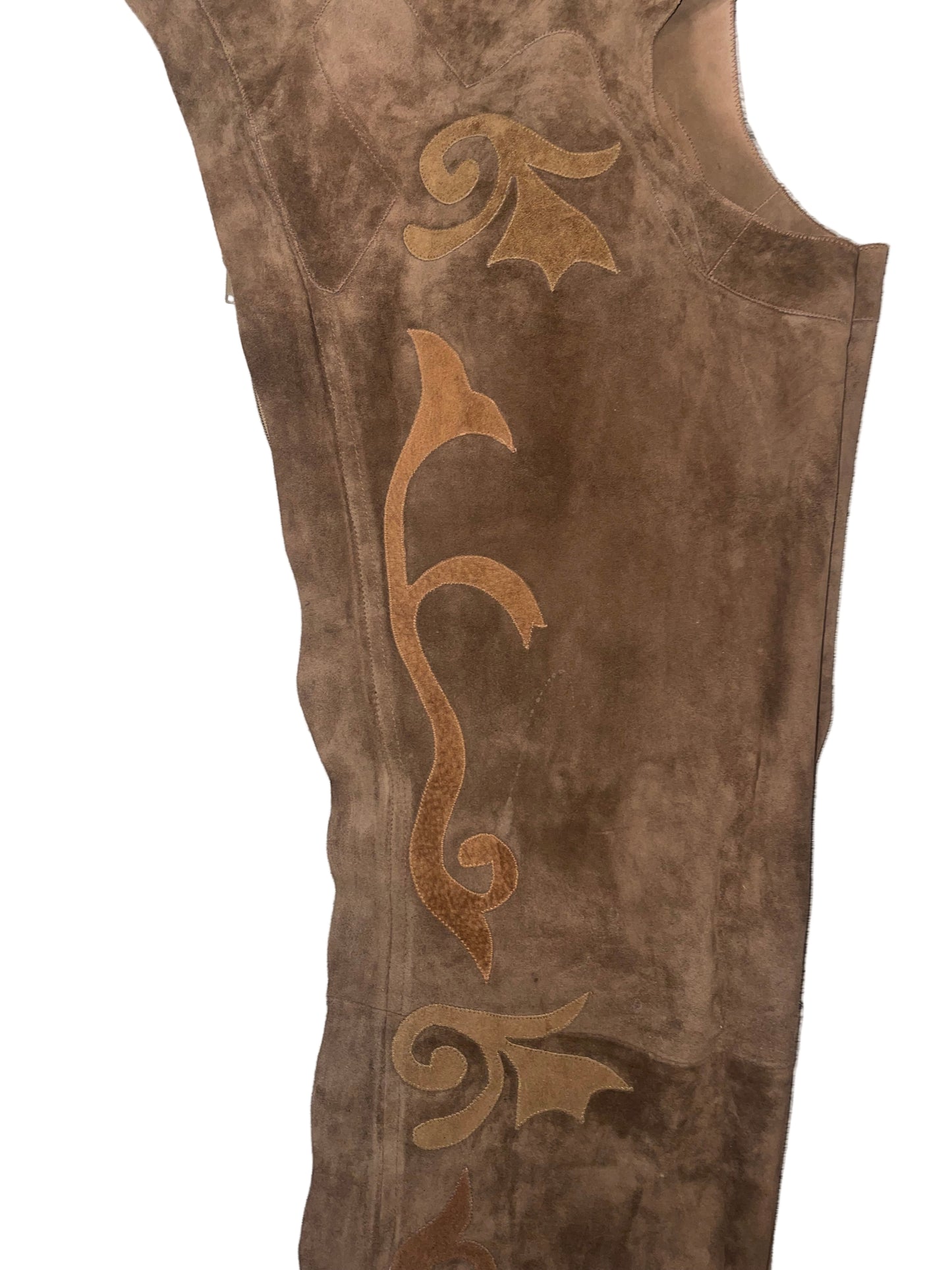 Marsha De Arriaga, Custom Brown Embroidered Chaps