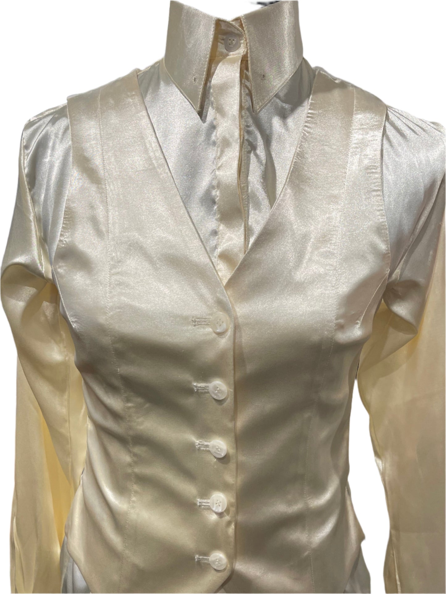 New, MTC Cream Silk Vest