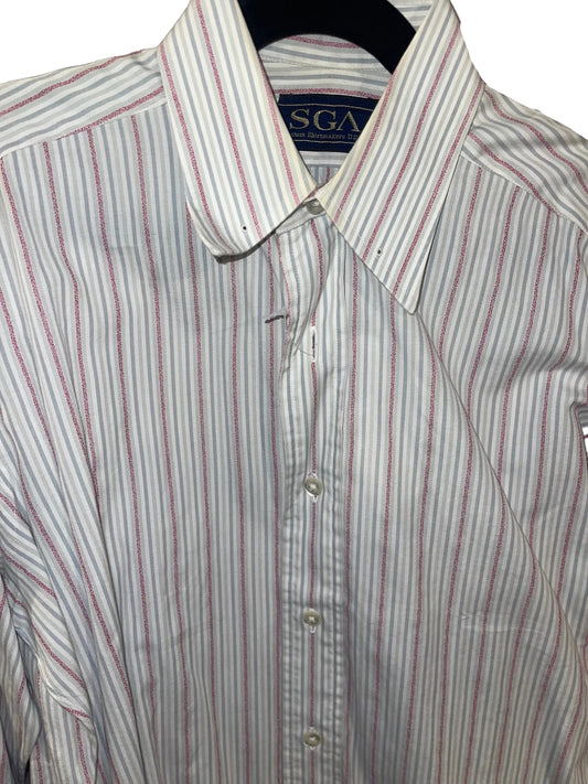 SGA, White with Grey, Red Stripe Shirt