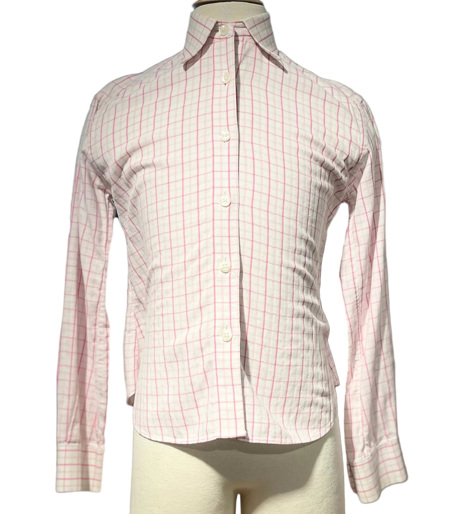 Pink White Plaid Shirt