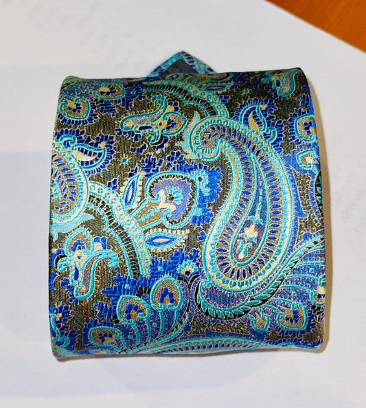 Teal Paisley Tie
