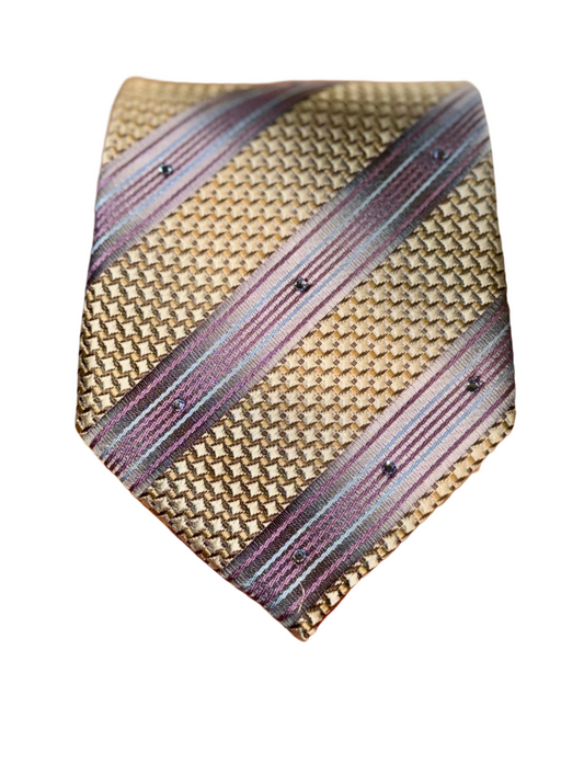 Striped Tie with Bedazzle