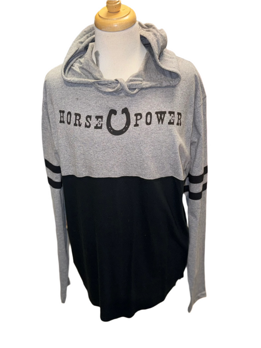 New, Ladies, Horsepower, Hooded, Long-Sleeve Shirt