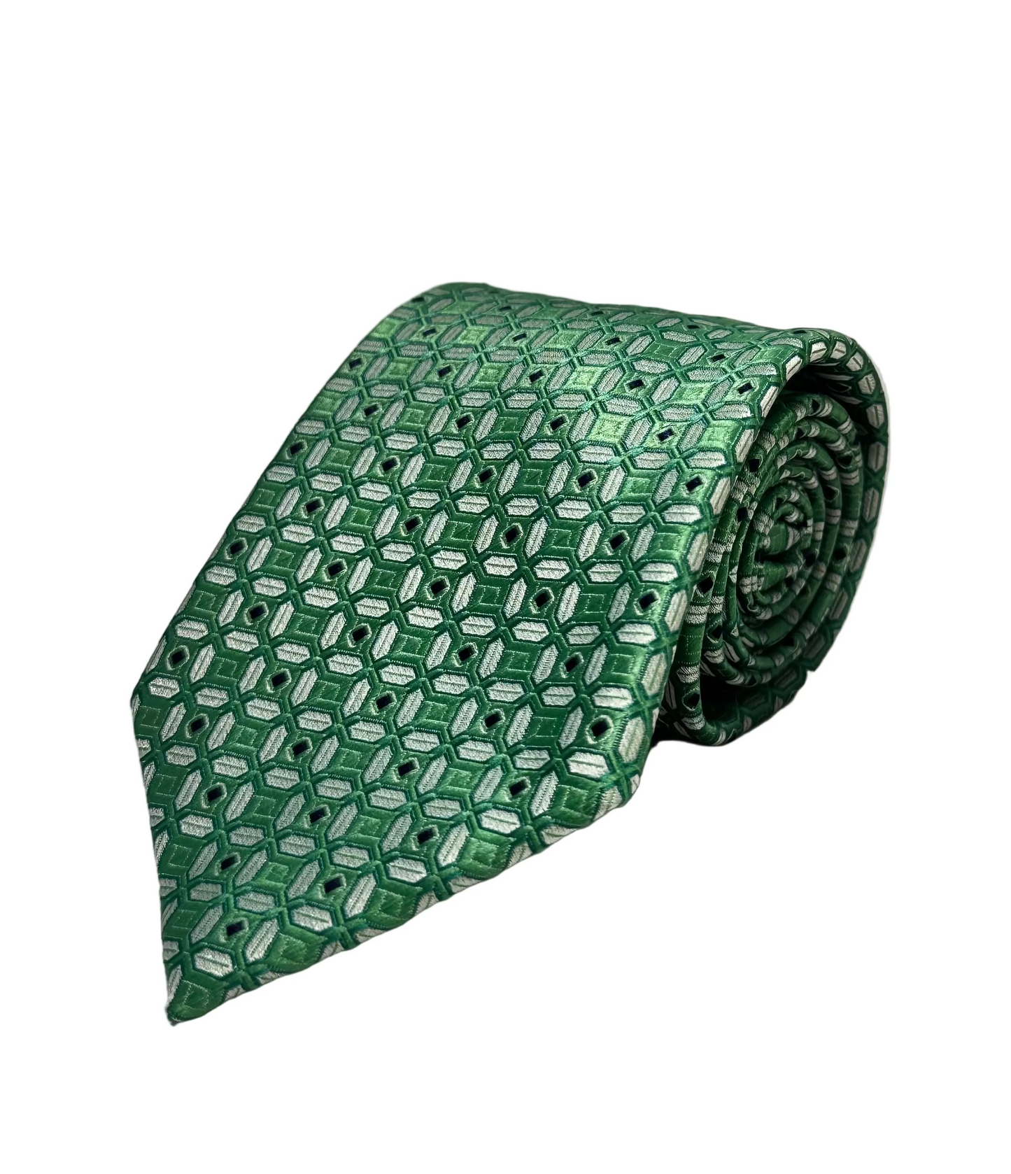 Green/Silver Patterned Tie