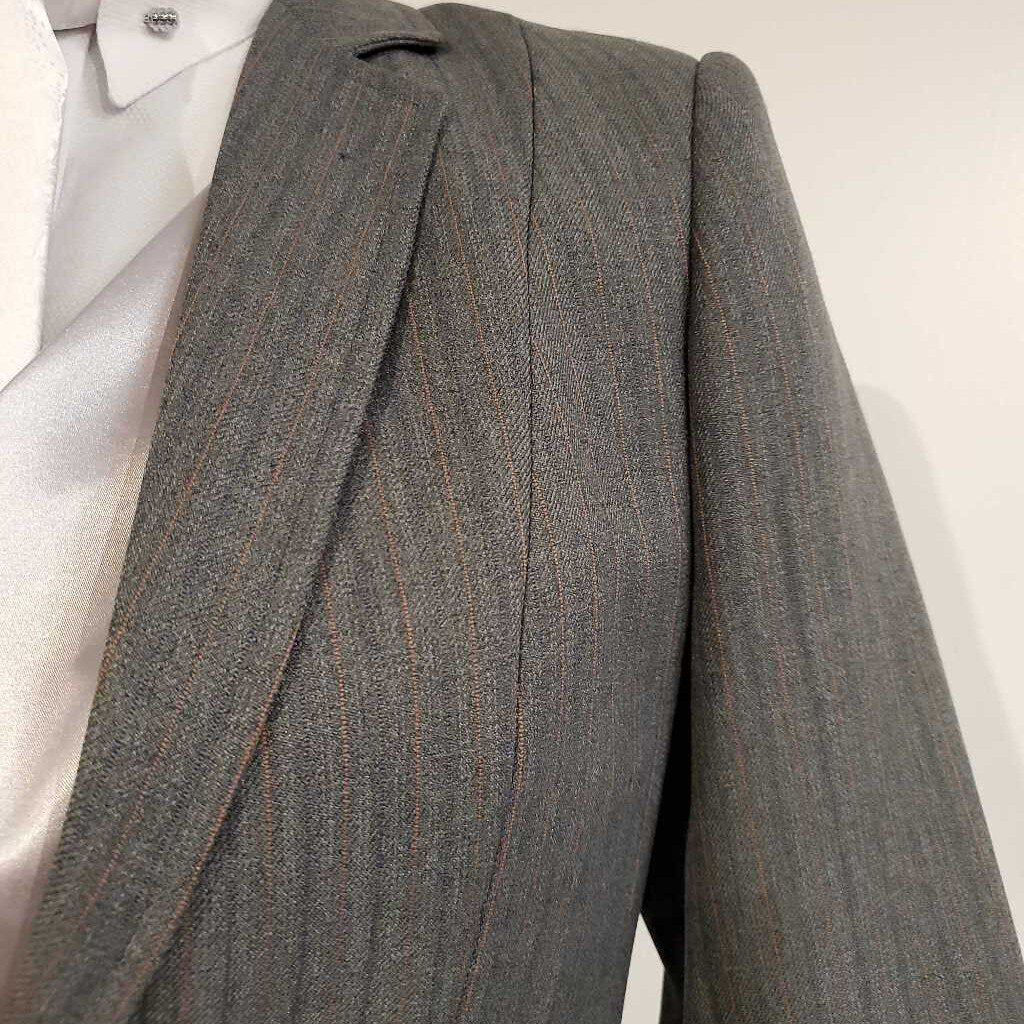 Reed Hill Grey With Red and Navy Stripes Three Piece Suit