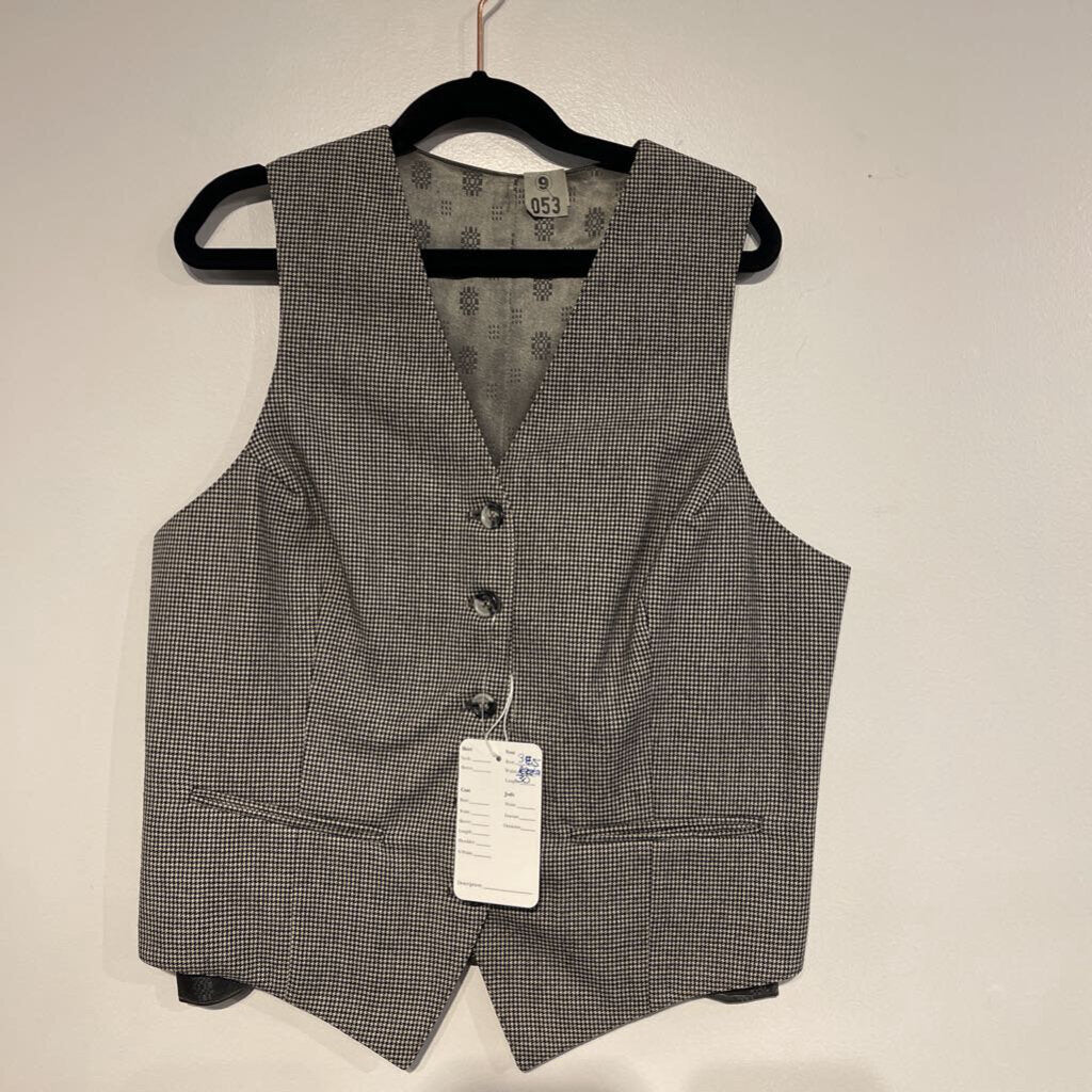 black and white houndstooth vest