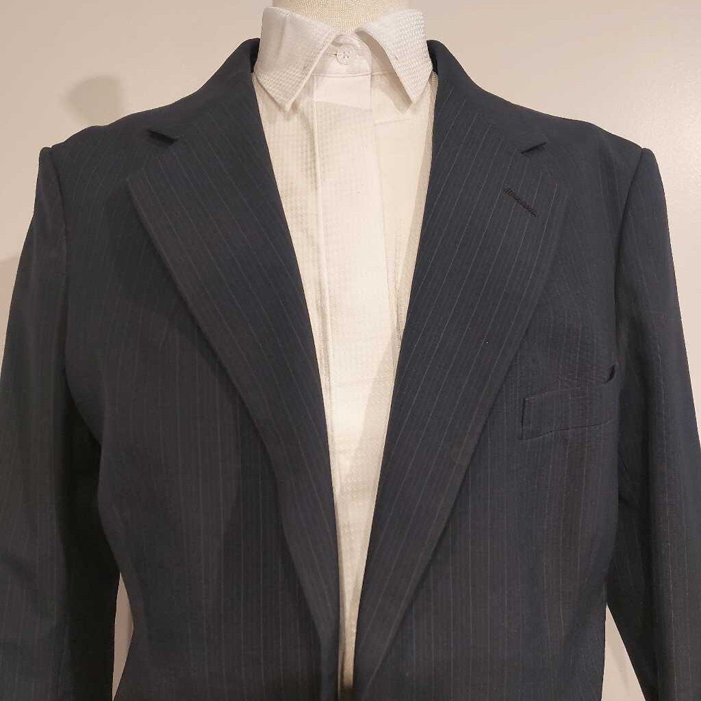 Navy Striped Mens Three Piece Suit