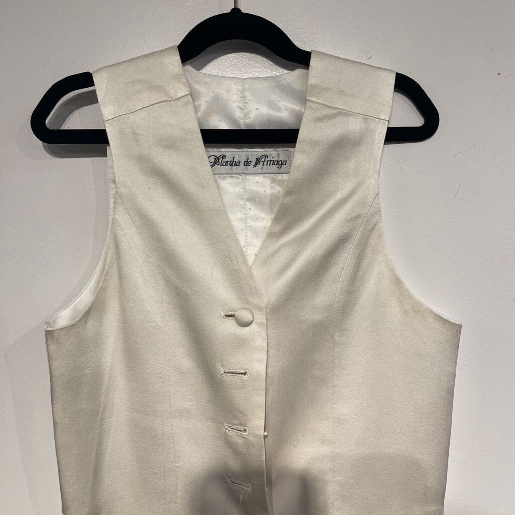 Marsha De Arriaga Cream Satin Vest