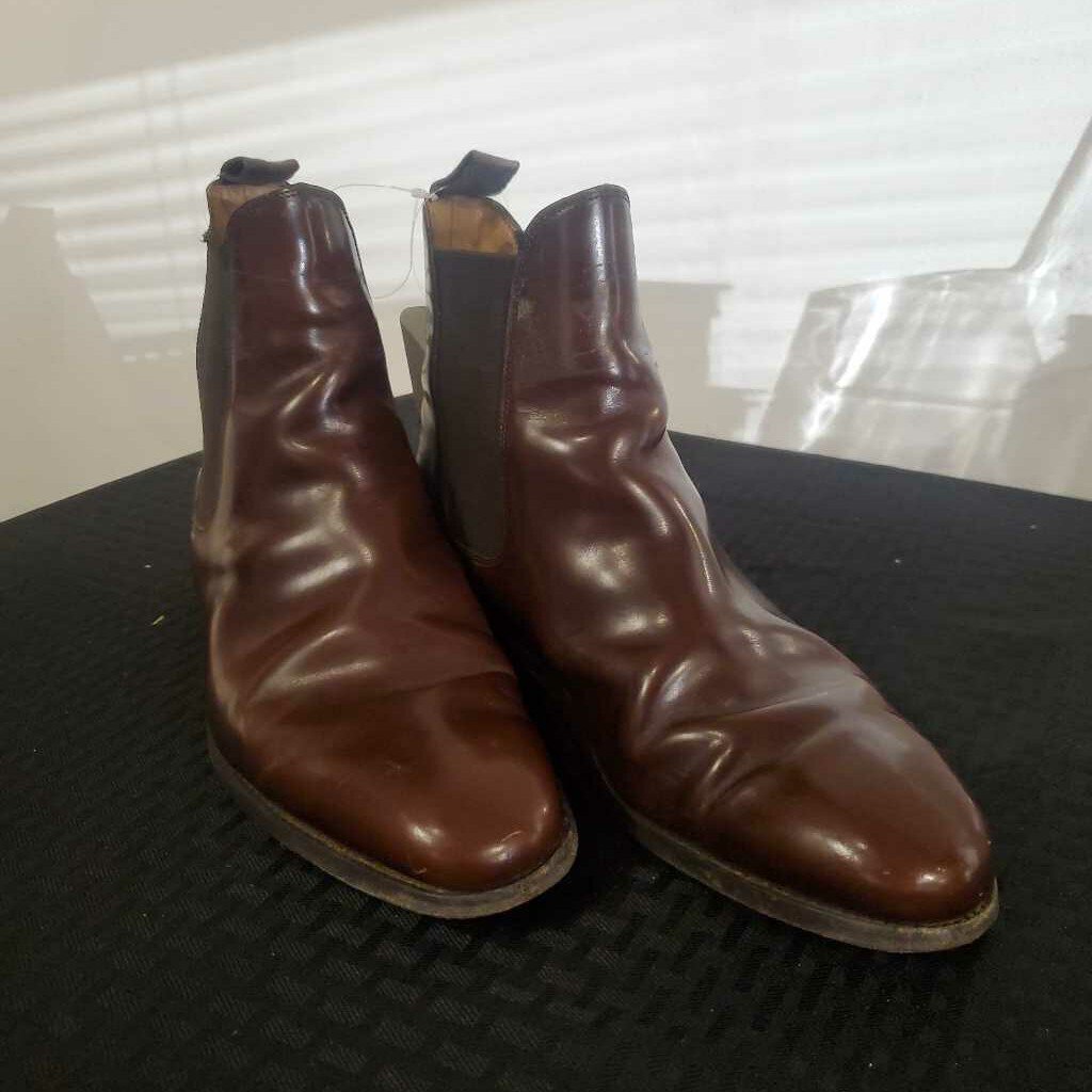 Men's Brown Patent Leather Boots 9 1/2