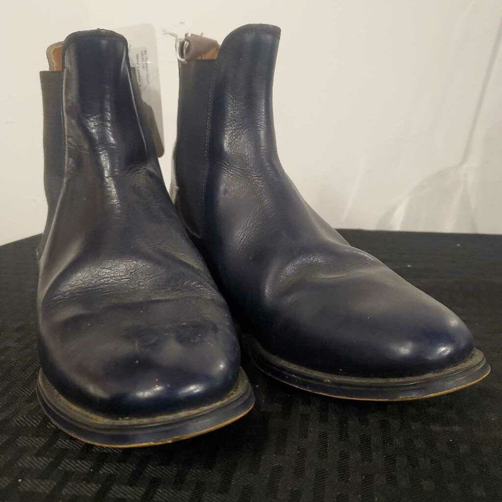 Navy Leather Boots 7