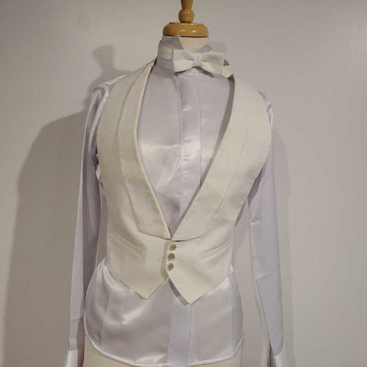 Cream Formal Vest and Bowtie