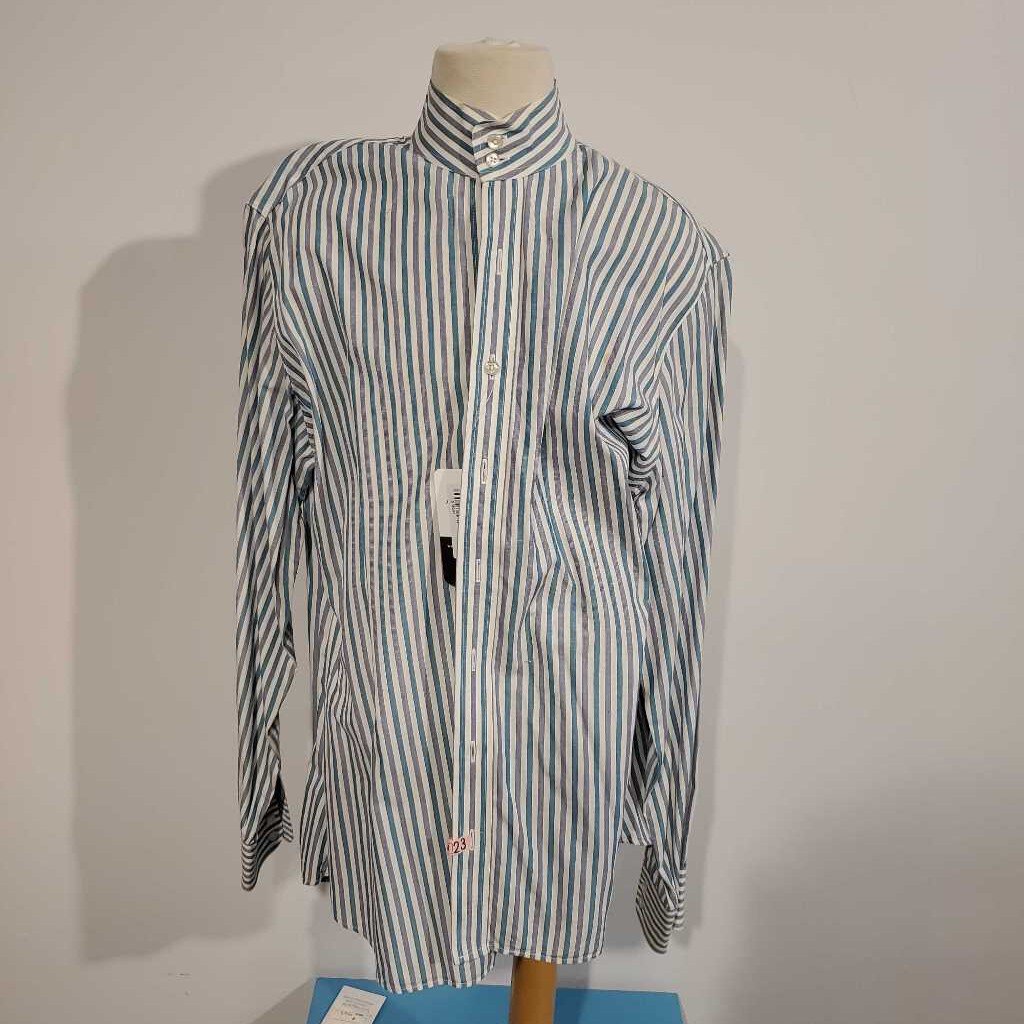 Periwinkle and Green Stripe Shirt