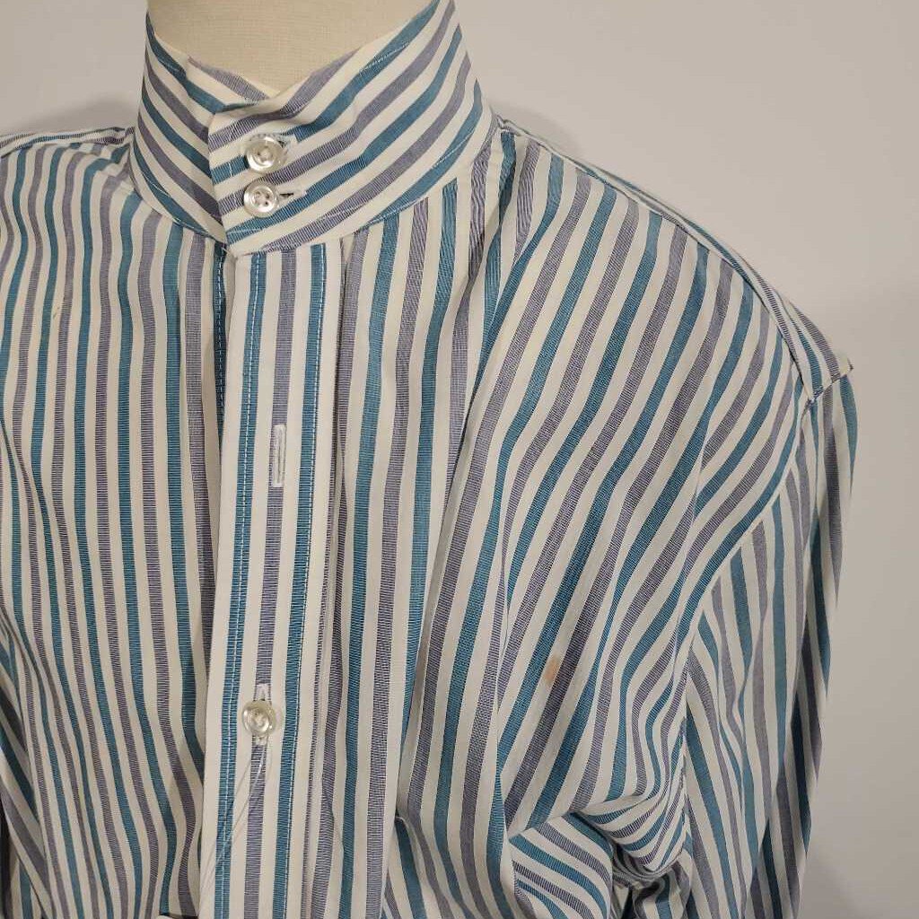 Periwinkle and Green Stripe Shirt