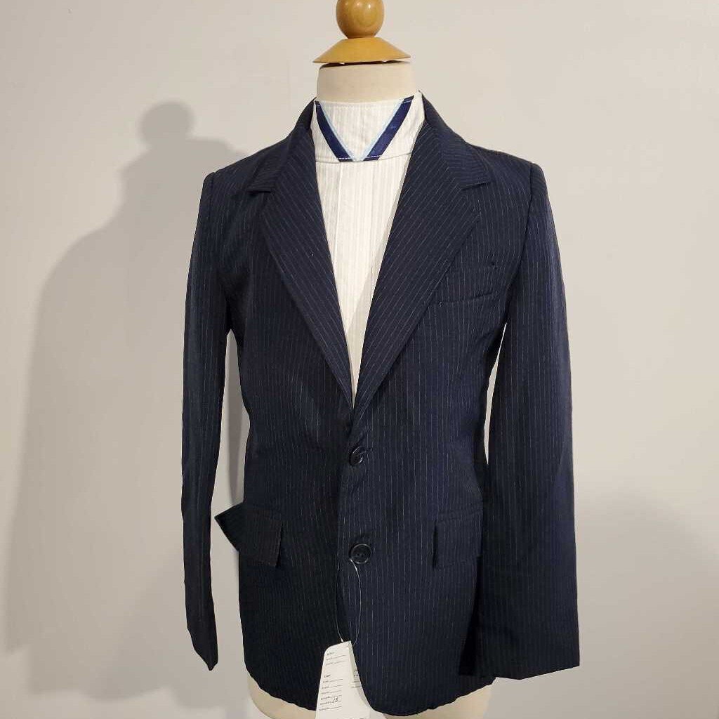 Navy Pinstripe Hunt Coat Kids 10