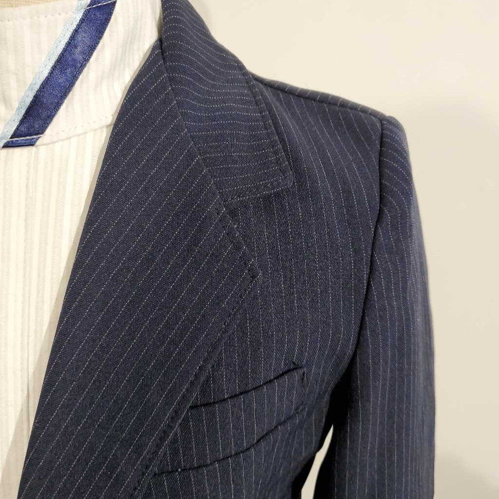 Navy Pinstripe Hunt Coat Kids 10
