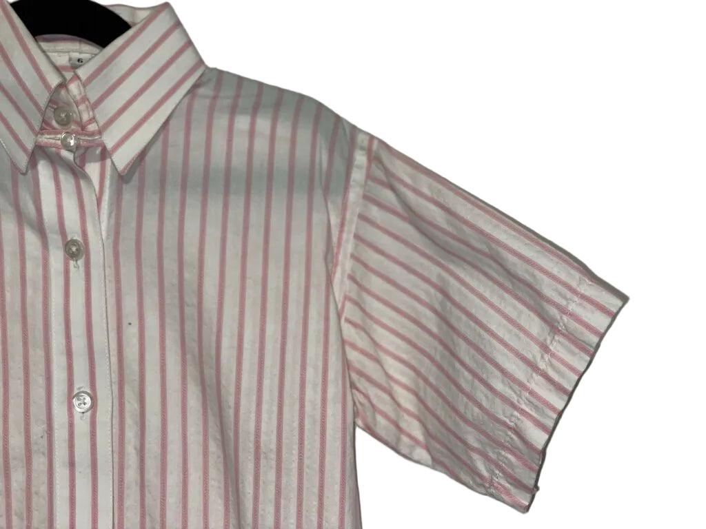 Marsha De Arriaga, White And Pink Stripe Girls Shirt