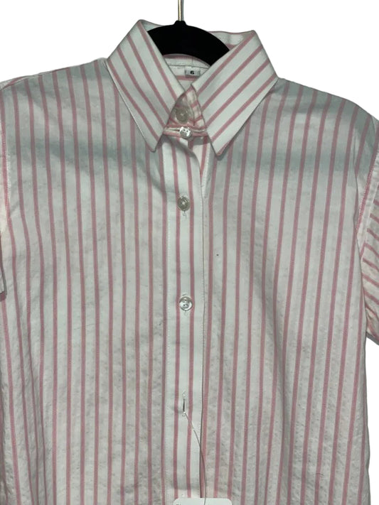 Marsha De Arriaga, White And Pink Stripe Girls Shirt