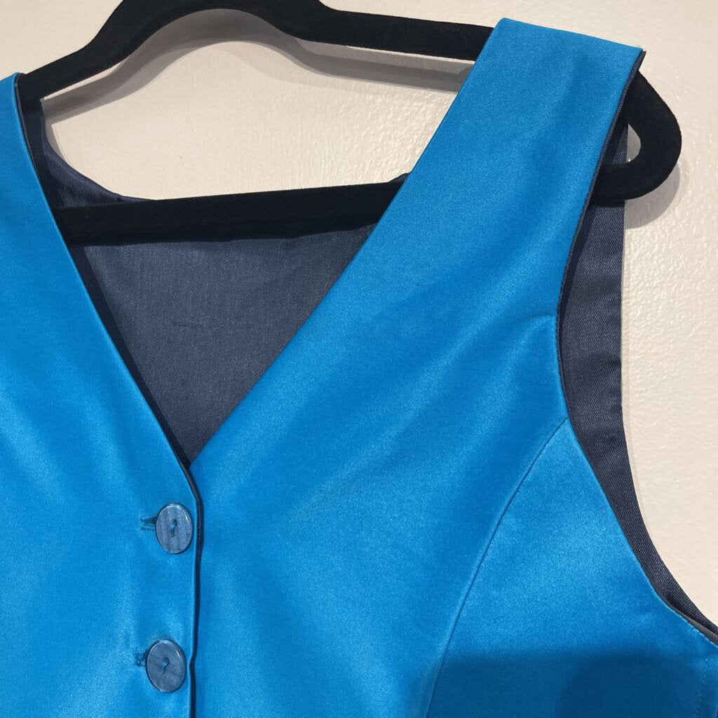 Blue Satin Vest