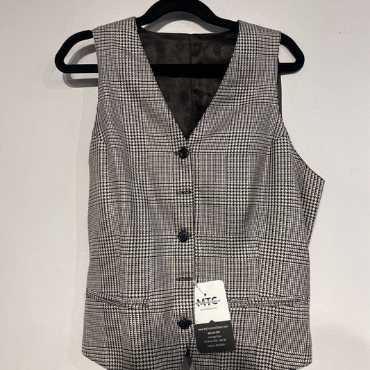 Black / White Houndstooth Vest