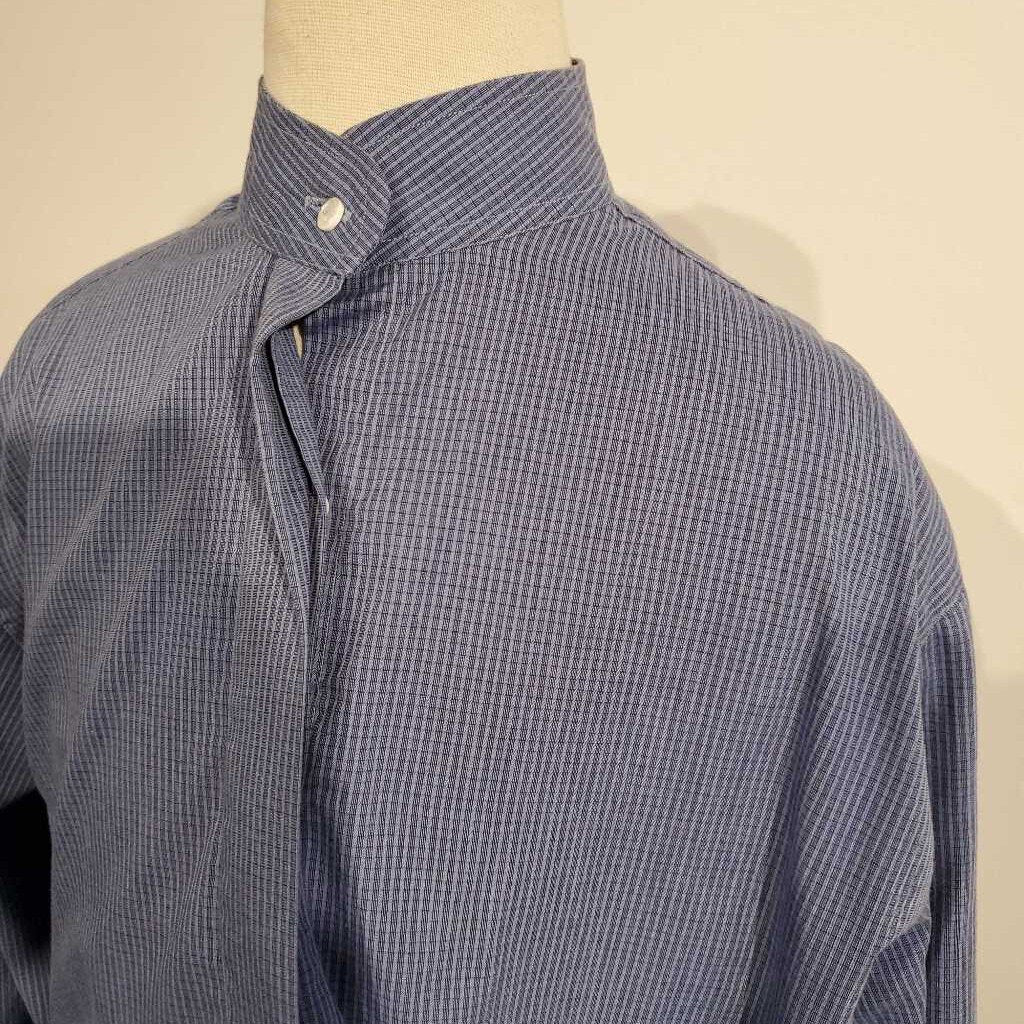 Blue Hunt Shirt with Small Windowpane