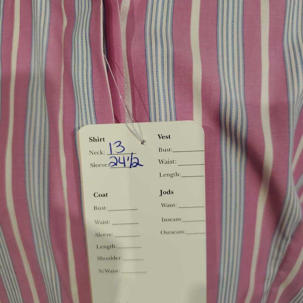 Pink and Blue and White Stripe Hunt Shirt No Collar