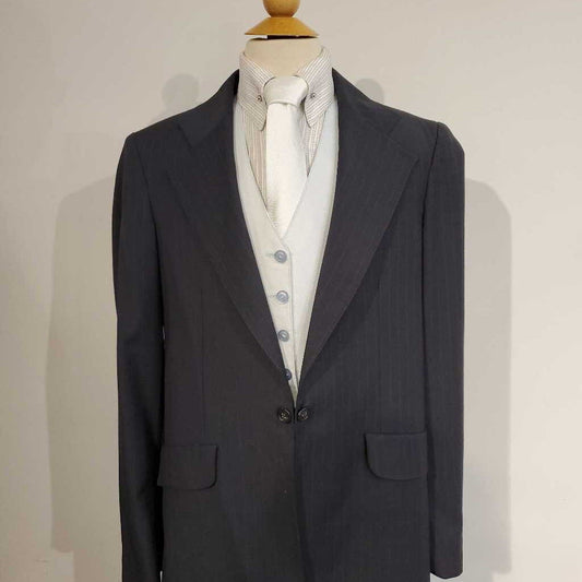 Grey Suit with Light Blue Pinstripe