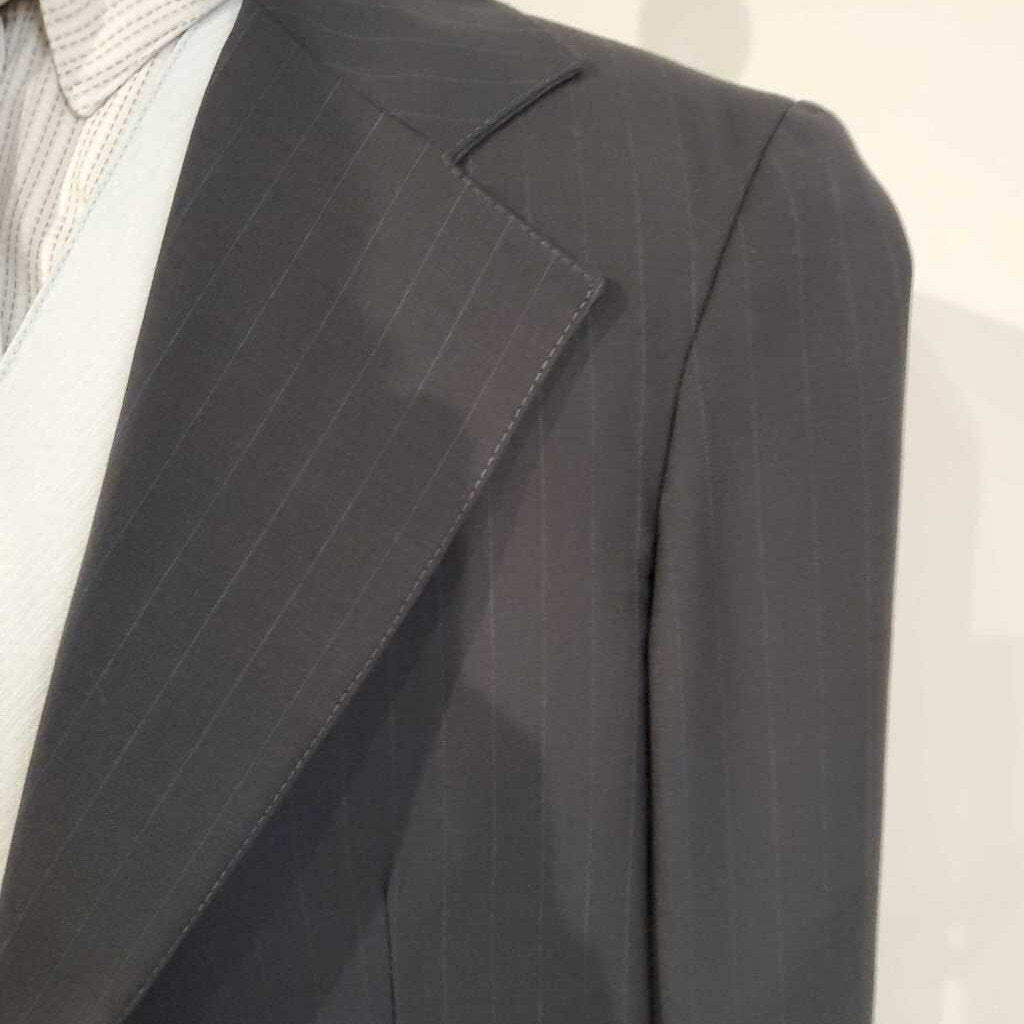 Grey Suit with Light Blue Pinstripe