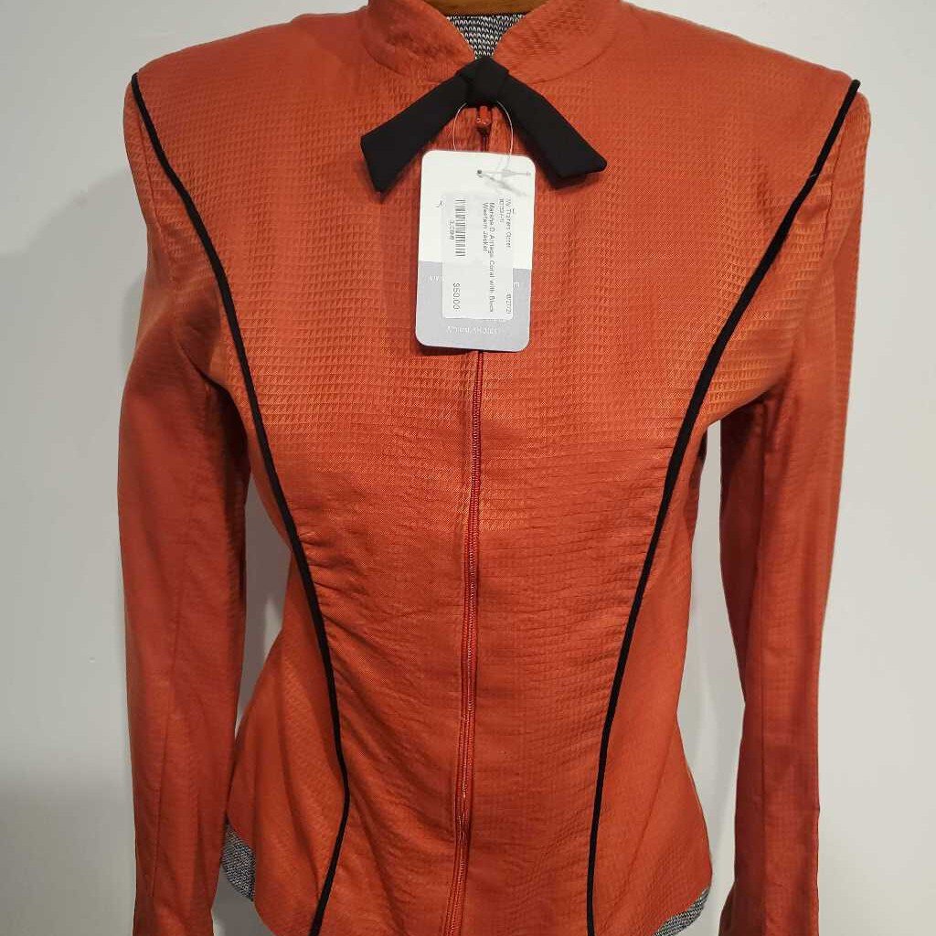 Coral with Black Western Jacket