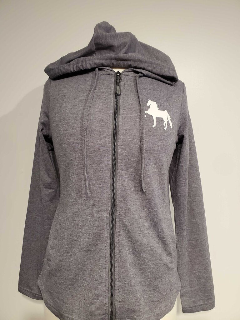 Grey Zip Up Sweatshirt Ladies S