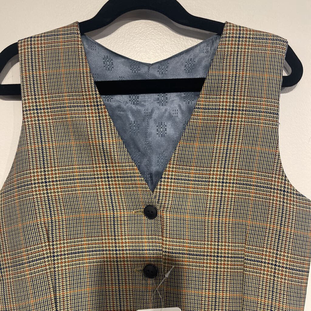 Olive Multi Houndstooth Vest